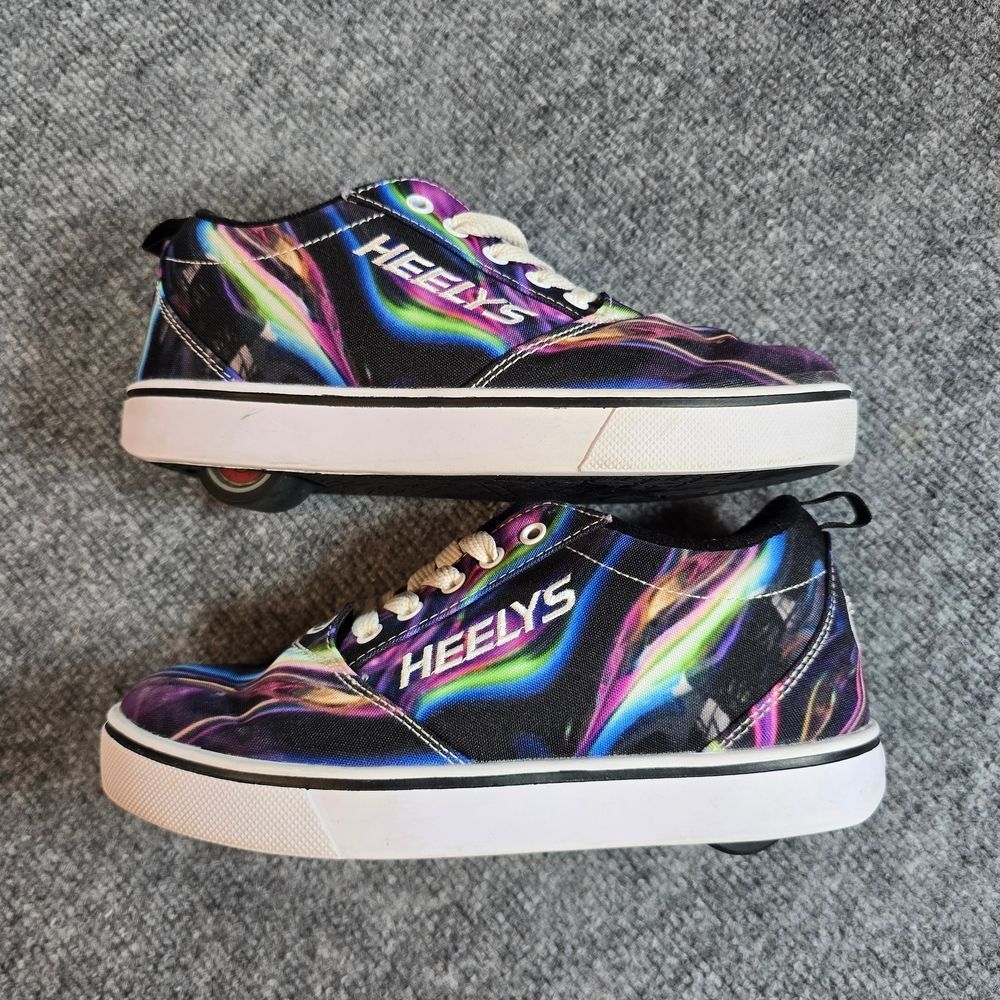 Heelys Kids Black Purple Multicolor Skate Shoes Size 4 Lace Up - Picture 3 of 9